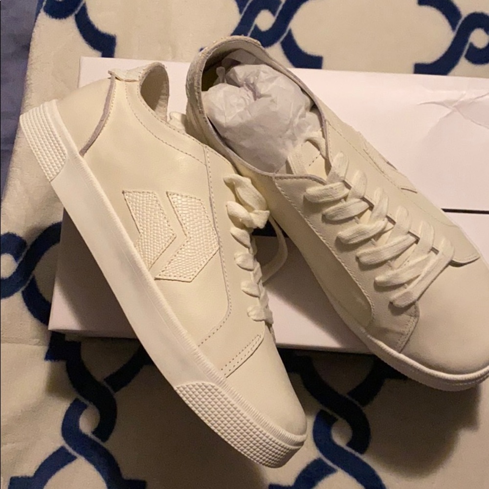 White leather sneakers